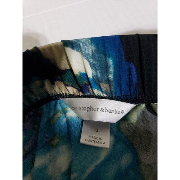 Christopher & Banks watercolor, pull on, midi skirt, size S - Picture 3 of 6